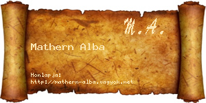 Mathern Alba névjegykártya
